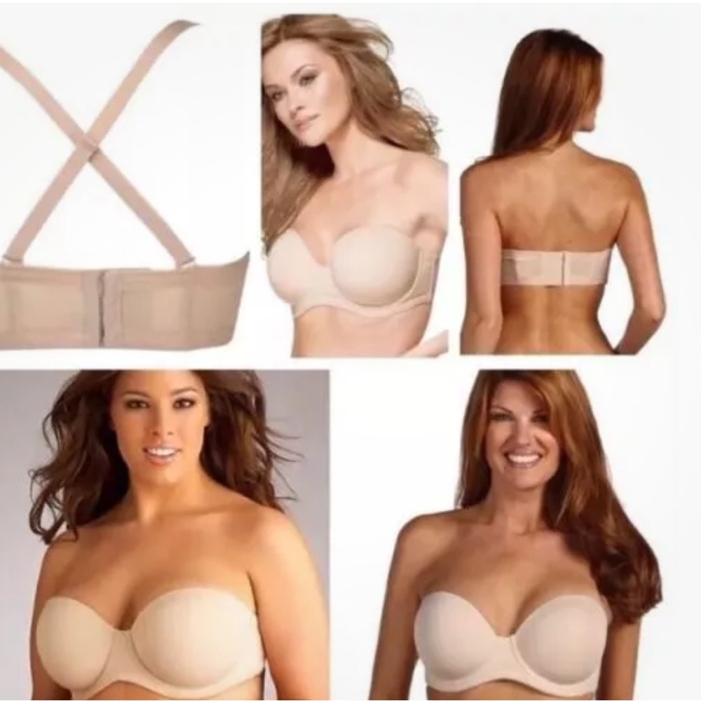 WACOAL RED CARPET FULL BUSTED STRAPLESS BRA 854119 SIZE 38DDD BEIGE